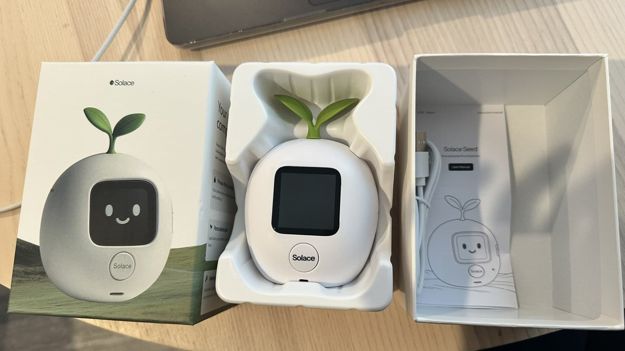 A customer's Solace Seed, unboxed