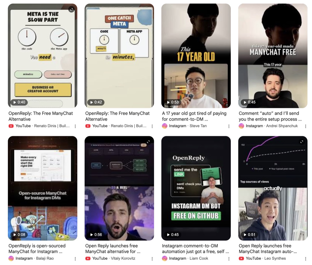 Google video results for OpenReply, page 1