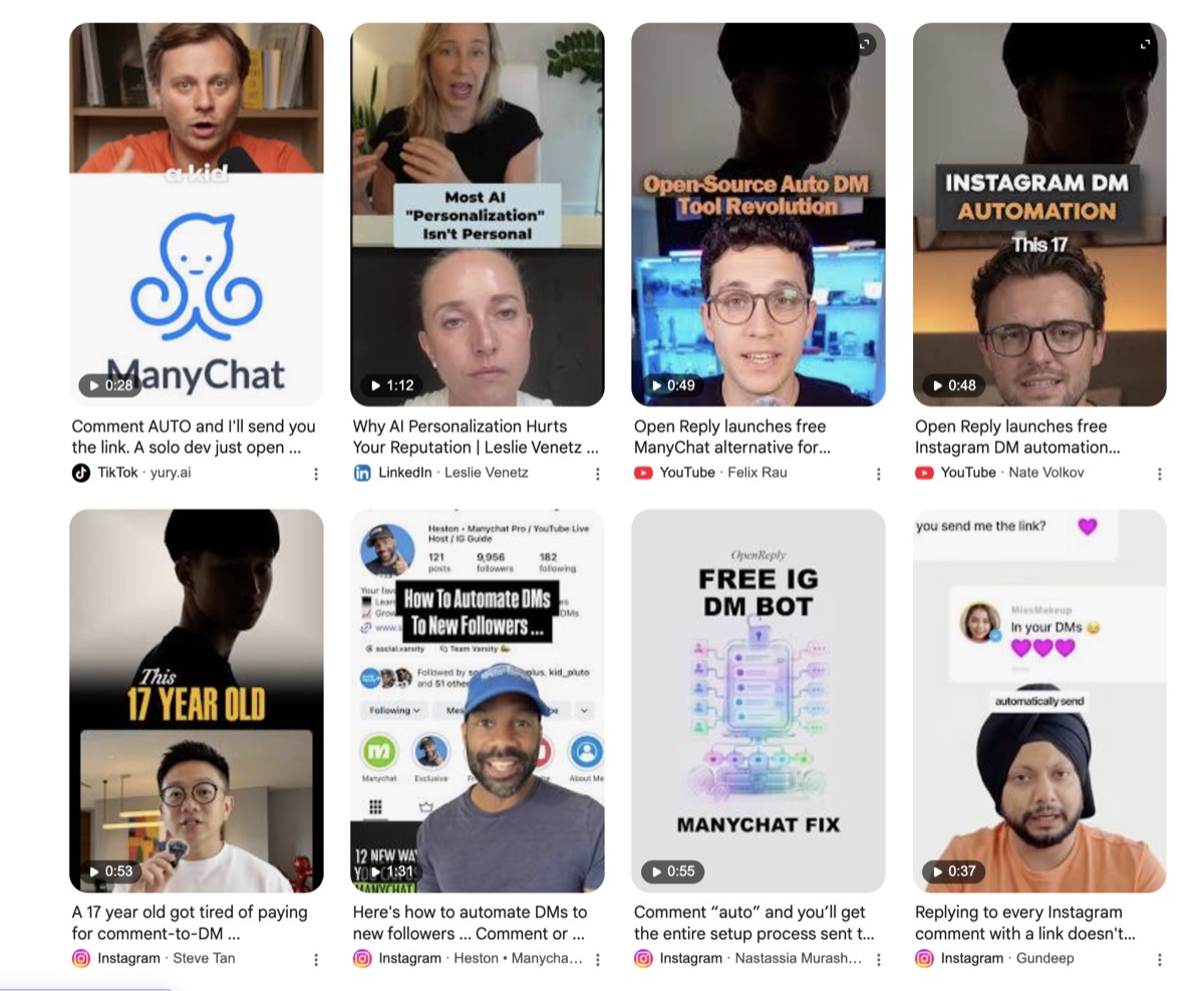 Google video results for OpenReply, page 2